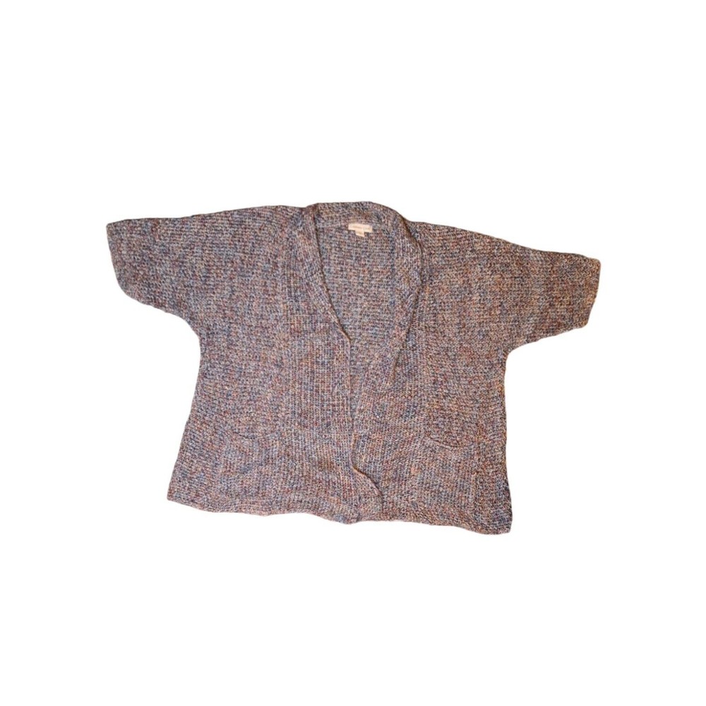 Coldwater Creek Open Front Blue/Gray/Wine/Cream Knit Cardigan, XL